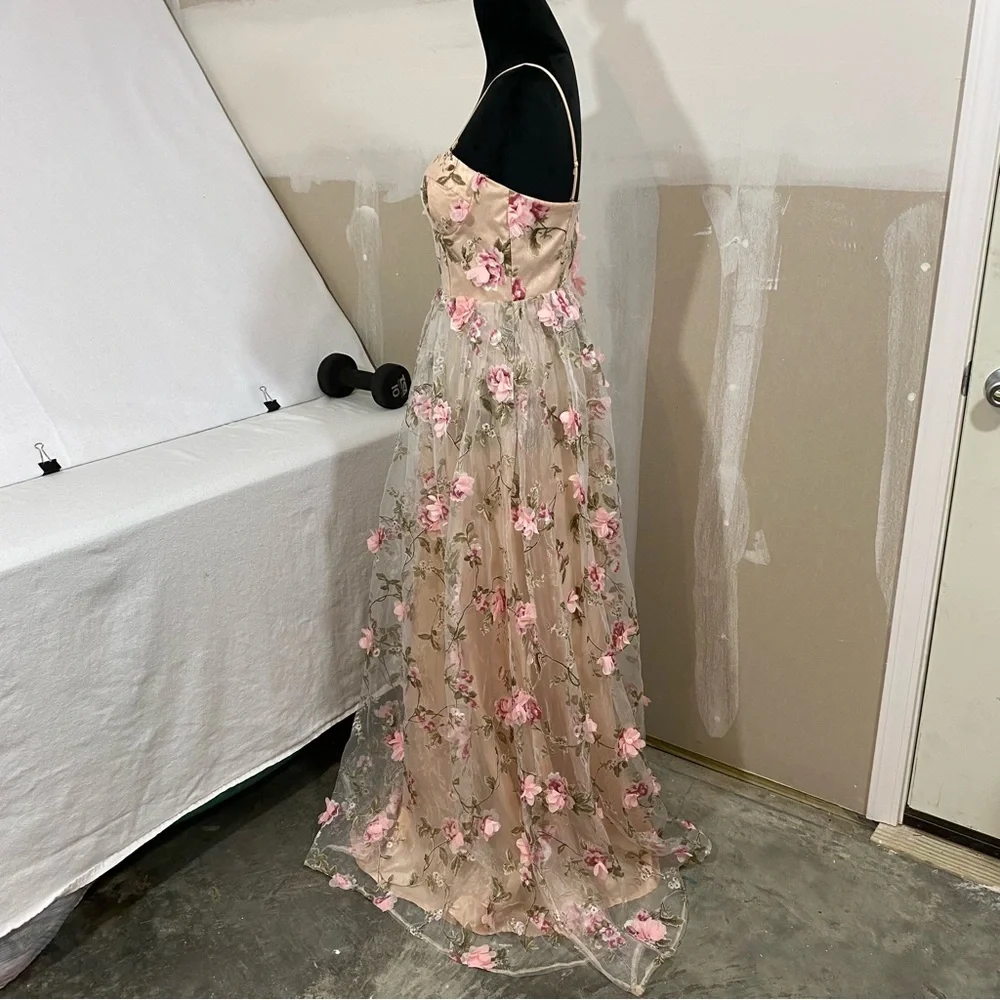 Ever After Dress Chic Floral Maxi Dress with Pink Accents - Picture 15 of 15